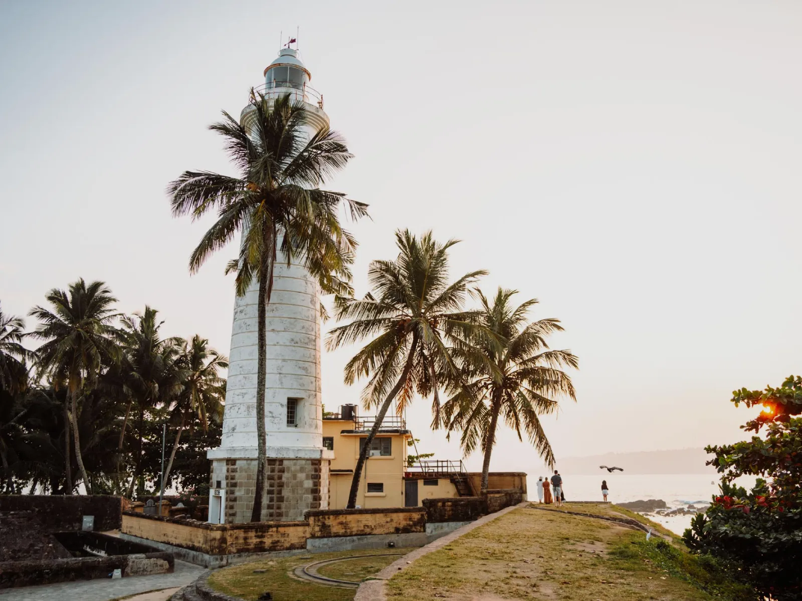 The historic ramparts and lighthouse of Galle Fort overlooking the Indian Ocean