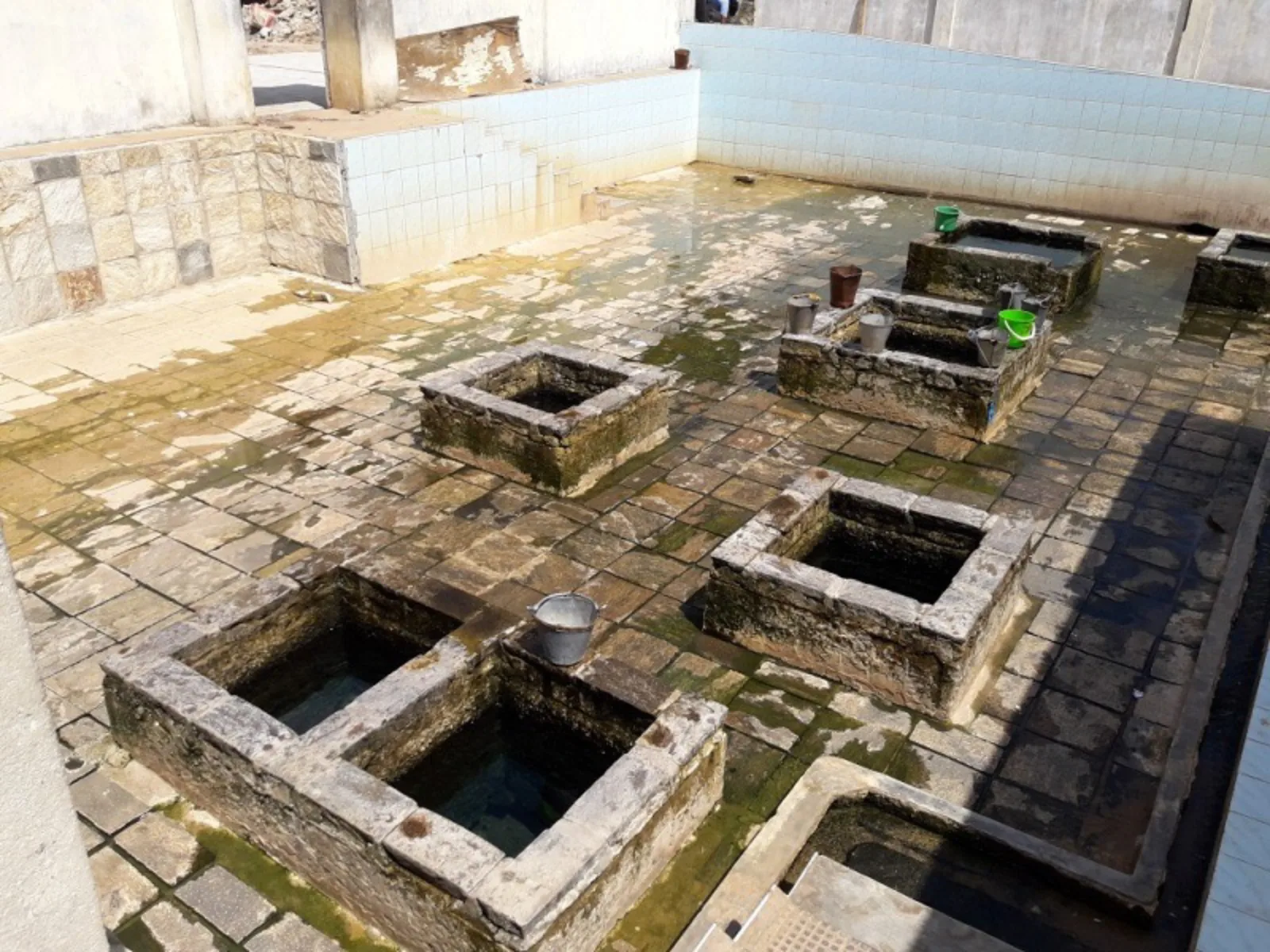 One of the seven natural hot water wells at Kinniya