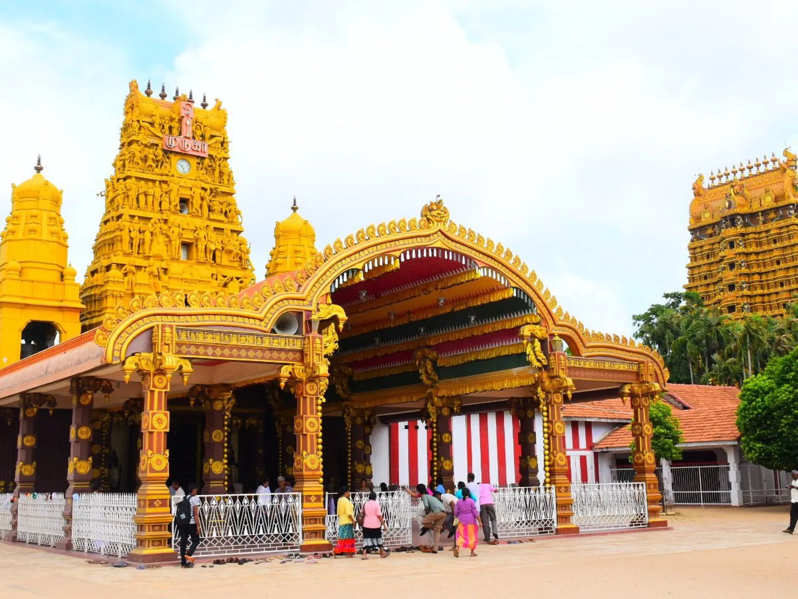 The colourful gopuram tower of Nallur Kandaswamy Kovil in Jaffna